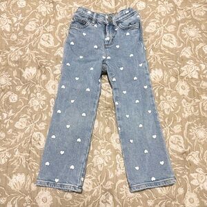 Crewcuts by j.crew toddler girls heart straight leg jeans in size 4T